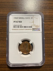 1960-P Small Date Lincoln Wheat Penny Cent NGC PR 67 Red RD Type 1 Wheat Reverse - Picture 1 of 2