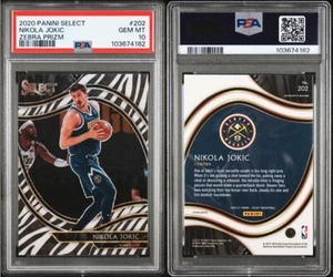 2020 Panini Select - Nikola Jokic - Zebra Prizm - Courtside - PSA 10 - Picture 1 of 1