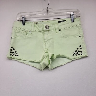 VOLCOM HIGH VOLTAGE Women's Shorts Green 3 Junior Cut Off Short Fit Denim  - Image 1 of 4