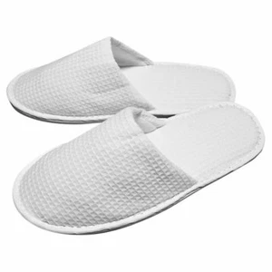 Wholesale White Waffle Closed Toe Slippers Hotel Spa Weekend Size 29cm UK 8 Max - Picture 1 of 1