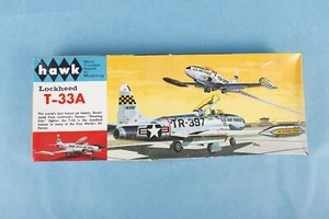 VINTAGE 1966 HAWK LOCKHEED T-33A MODELLO SCALA 1/4" KIT AEREO MILITARE *NON COSTRUITO* - Foto 1 di 5