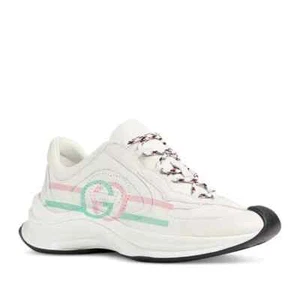 Gucci Run Interlocking GG Logo Ultralight Plutone Leather Sneakers Shoes $1,150 - Picture 1 of 18