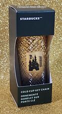 Starbucks Disneyland Ombre Black & Gold Tumbler Cold Cup Keychain  NWT