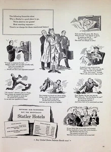 VINTAGE 1940s Print Ad ~Statler Hotels~Nothing Old Fashioned But the Hospitality - Picture 1 of 1