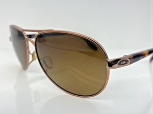 Authentic Oakley Feedback OO4079-14 Rose Gold  Brown Polarized Sunglasses 59mm - Imagen 1 de 18
