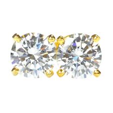 D/VVS1 Round Cut 2.50Ct Solitaire Women's Anniversary Studs In 14KT Yellow Gold