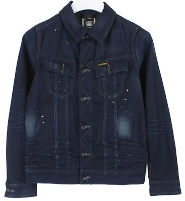 G-Star Chaqueta Sastre Ajustada Hombres Pequeña Denim Nueva Pintada Bigotes Abotonada Foto 1 de 4