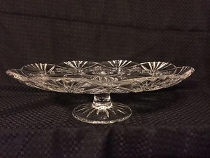 Soporte de placa de pastel de vidrio de corte transparente vintage - Imagen 1 de 11
