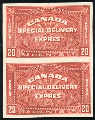 Canada Scott E5a Imperf Pair Mint NHOG Lot MM027 Cover