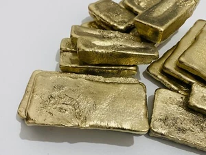 413 Grams Scrap Gold Bar For Gold Recovery Melted Different Computer Coins Pins - Picture 1 of 12
