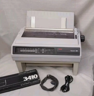 OKI Pacemark 3410 - Reconditioned w/Warranty -Okidata Printer and Stand Rev.B - Image 1 of 4