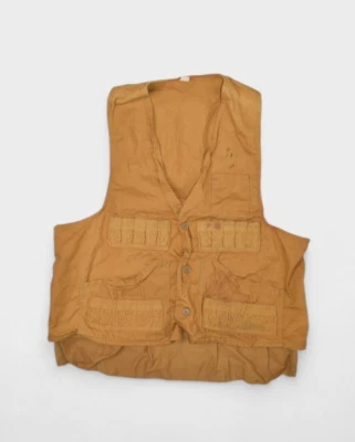 Vintage Hunting Vest Mens L Canvas Shooting Shell Holders Buttons Game Pouch - Image 1 of 4