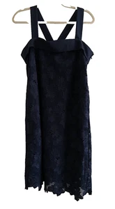 Banana Republic Navy Bow Back Lace Dress NWT - Size 8 - Picture 1 of 9