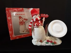 Muñeco de nieve de resina navideña con plato de caramelo de vidrio cuenco con caja original  - Imagen 1 de 14
