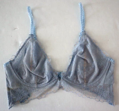 Free People OB1104627 Sz 32D Blue Hydrangea Lucia Underwire Sheer Lace Bra $48 - Image 1 of 4