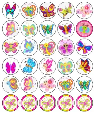 Decoraciones de pastel de cumpleaños oblea comestibles para magdalenas (2 tamaños) Foto 1 de 2