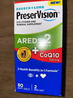 NOV 2024! Bausch + Lomb PreserVision Areds 2 + CoQ10 -100mg - 80 Softgels  #7207