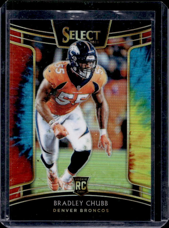 2018 Select Bradley Chubb Concourse Tie-Dye Prizm Rookie Card RC #9/25 Broncos