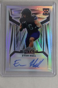 Evan Hull - 2023 Leaf Metal Football Base Autograph #1/10
