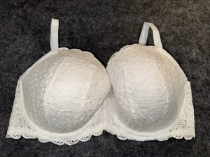 VICTORIAS SECRET DREAM ANGELS LINED DEMI BRA 38DD White Eyelet Lace - Picture 1 of 3