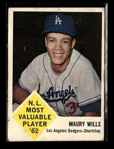 1963 Fleer #43 Maury Wills Los Angeles Dodgers - Picture 1 of 2