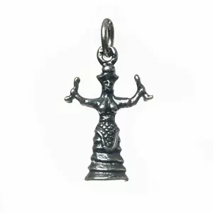 Diosa griega Ariadna Colgante de plata Minoico Snake Holder 925 Hecho a mano 0.78 pulgadas - Imagen 1 de 3