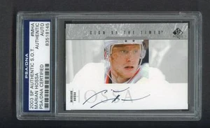 Tarjeta de hockey Marian Hossa 2003 firmada SP Sign Of The Times Psa losada - Imagen 1 de 1