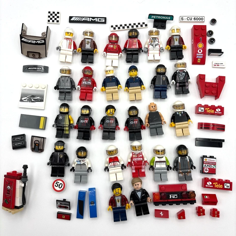 LEGO 26 Speed Champions minifig lot with accessories Ferrari  city town racers - Image 1 of 1