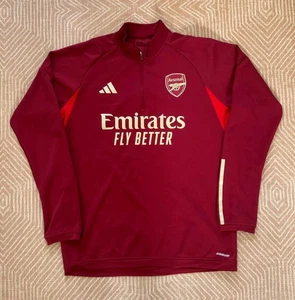 Giacca GRANDE Adidas ARSENAL 23/24 1/4 Zip Tiro Track Top Allenamento Rosso Oro 2023 - Foto 1 di 14