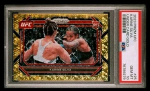 2023 Panini Prizm UFC Gold Karine Silva Rookie #25 Gold Disco /10 PSA 10 - Picture 1 of 2