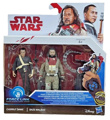Star Wars Force Link Chirrut Imwe & Baze Malbus 2‑Pack 2017 Hasbro 3.75" MOC - Image 1 of 4