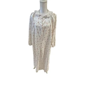 De Colección Camisón Laura Gayle Floral Franela Rosa Rosas Encaje Borde Cottagecore Talla Med - Imagen 1 de 9