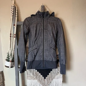 Chaqueta Lululemon Run Back On Track con Capucha Cremallera Completa Gris Mezcla Talla 4 #inv181 - Imagen 1 de 7