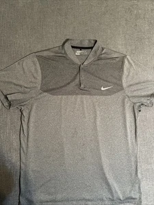 Nike Golf Modern Fit Henley Shirt Men’s XXL Snap Button Gray Woven - Picture 1 of 11