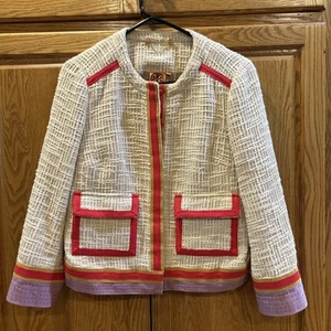 Tory Burch Farrow Boucle Slubby Grid Jacke Blazer Damengröße 8 - Bild 1 von 15