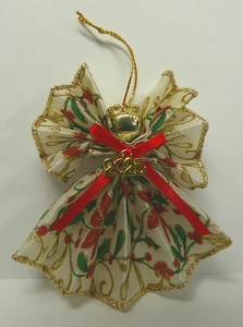 2025 Weihnachten Stechpalme & Weihnachtsstern Engel Ornament NEU Handarbeit - Bild 1 von 2