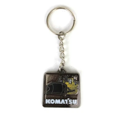 First Gear Komatsu Two-Sided Keychain Featuring Dozer & Wheel Loader 90-0626 - Image 1 of 3