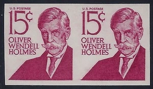 1305Ej - VF+ Error Imperf / EFO Par Tipo II Cat $55 "Oliver Wendell Holmes" MNH - Imagen 1 de 1