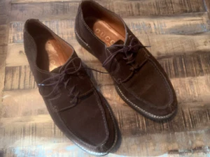 Gucci Lace Up Shoes Brown Suede Men’s Size 8.5 Style 111-5190 - Picture 1 of 12