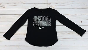 Nike Infant Baby Girl “Gotta Shine” Long Sleeve Pullover Tee Black Size - 2T - Picture 1 of 3