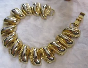 Vintage Timeless Gold Tone Linked Bracelet 7" - Afbeelding 1 van 9