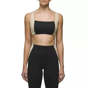PrAna Heavana Hot Spell Bra Black/Cliffside Heather Womens Medium Moisture Wick - Picture 1 of 3