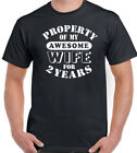 Wedding Anniversary 2nd T-Shirt Mens My Awesome Wife Funny Gift 2 Year Husband