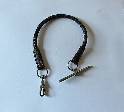 Antique Pocket Watch Leather Platted  Chain • 1.99£