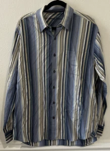Tommy Bahama Long Sleeve Button Up Shirt Adult Extra Large Blue Striped - Picture 1 of 4