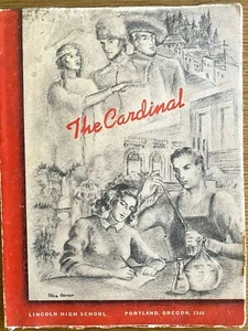 1946 WWII Yearbook LINCOLN HIGH SCHOOL photos athletics THE CARDINAL Portland OR - Picture 1 of 9