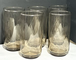 5 LIBBEY Tawny Glas Becher Optik Wirbel Vintage MCM BOHO Küche Retro (5,5") - Bild 1 von 24