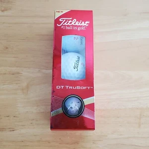 Titleist DT Trusoft Palline da Golf Confezione da 3 1 Manicotto NUOVE IN SCATOLA APERTA LOGO Bianco - Foto 1 di 5