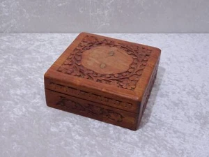 Holz Kästchen Schatulle Box Messing Intarsien - Handmade - Vintage - 16,5 cm - Bild 1 von 6