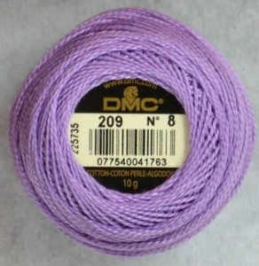 DMC Perle (Pearl) No.8 Cotton 10g Ball 80m Colour 209 DARK LAVENDER - Imagen 1 de 1